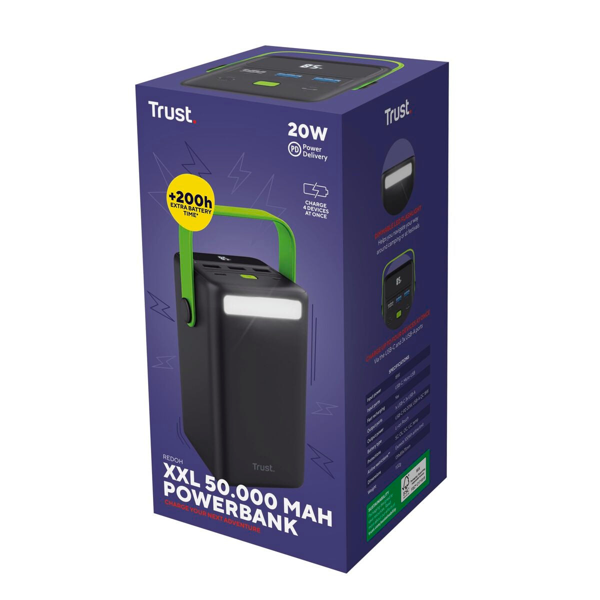 Powerbank Trust Redoh XXL Black